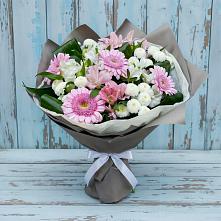 Букет цветов из:  Герберы, Альстромерии и Хризантемы в Редькино