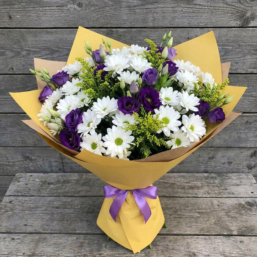 Букет цветов из: Ирисы, Хризантемы и Ромашки в Редькино