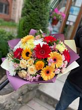 Букет цветов из:  Герберы, Ромашки, Хризантемы, Розы и Подсолнухи #REPLACE_PRED# Редькино