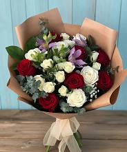 Букет цветов из:  Розы и Альстромерии #REPLACE_PRED# Редькино