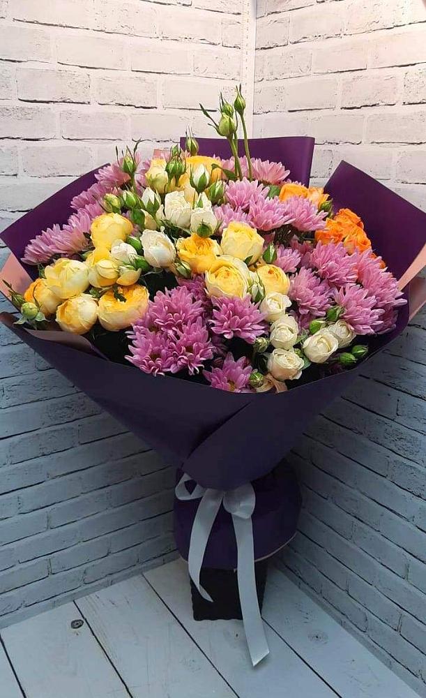 Букет цветов из: Хризантемы и Розы в Редькино