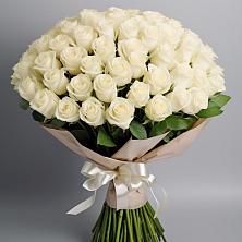 Букет 101 беля роза Белоснежка в Редькино