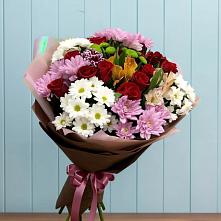 Букет цветов из:  Розы, Хризантемы и Альстромерии в Редькино