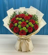 Букет цветов из:  Розы и Хризантемы в Редькино