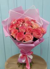 Букет 15 Розовых роз Равель в Редькино